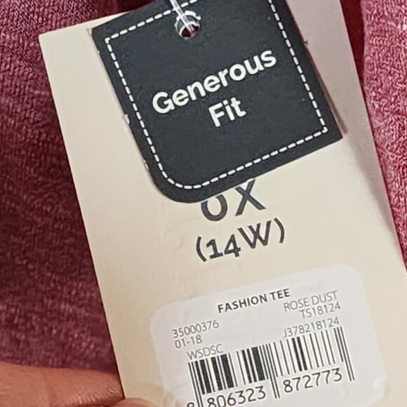 Terra and Sky Rose Dust Poly Rayon Cardi Lgth Fashion Tee Generous Fit Sz 0X 14W - Picture 11 of 16